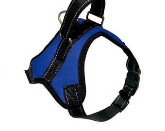 Easywalk Navy Blue Fully Adjustable Dog Harness - Lockable strap - Handle