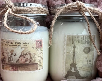Soy Candle/handmade! French Chateau Design-Handpoured Warm Sugar Cookie Soy Candle!