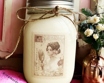 Soy Candle! French Chateau Design-Handcrafted Marshmallow Snickerdoodle Cookies-Soy Candle! Handmade! Hand poured!