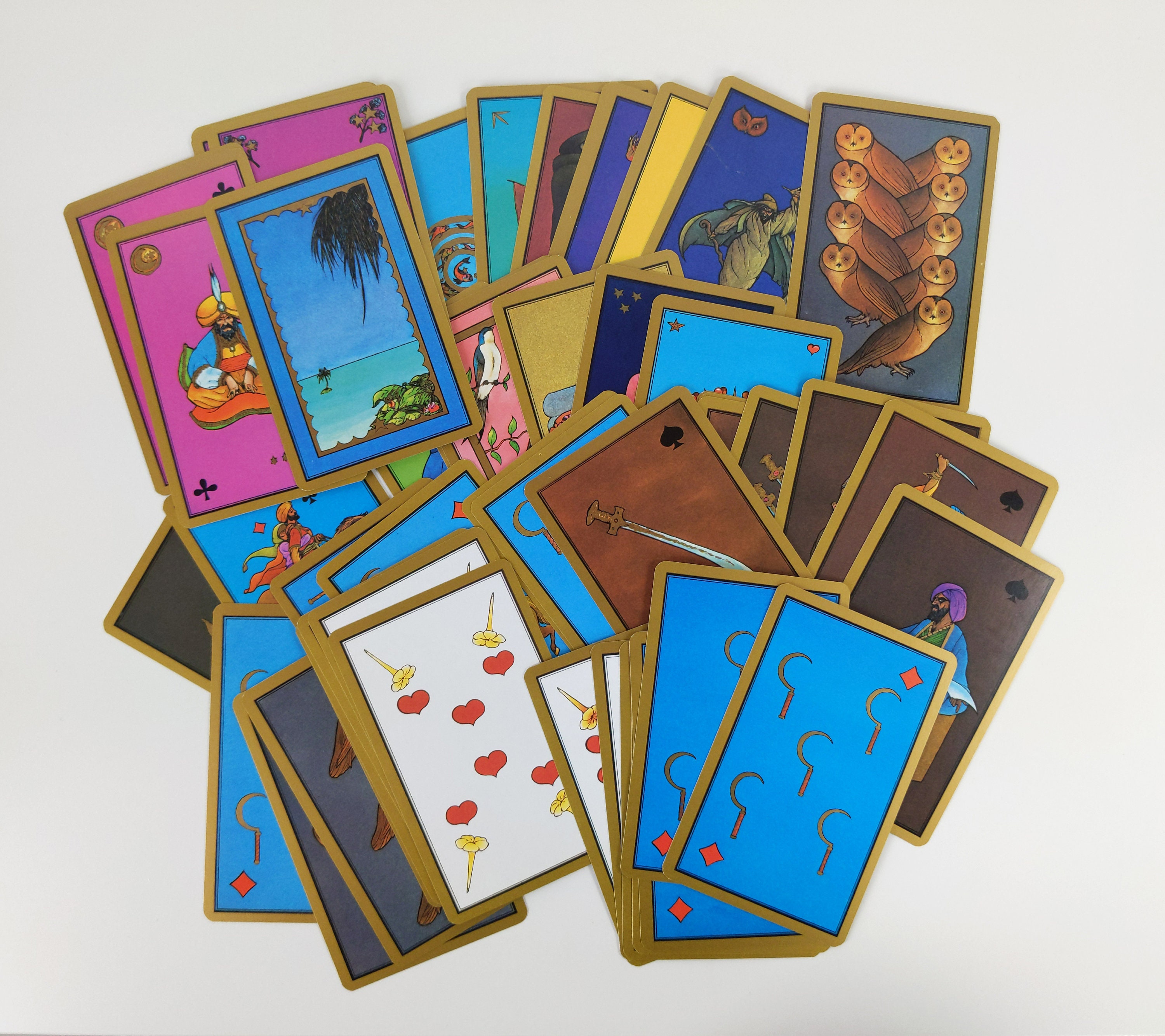 Français Grimaud 55 Tarot Card Deck, Tarot Persan Vintage Par Madame Indira avec Instructions