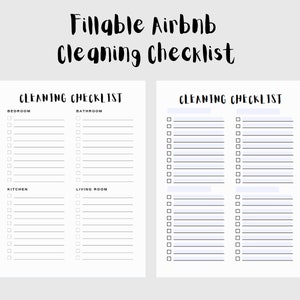 Fillable and Editable Airbnb Printable Cleaning Checklist, Cleaning Template for Property Management, Cleaning Schedule, Airbnb Superhost