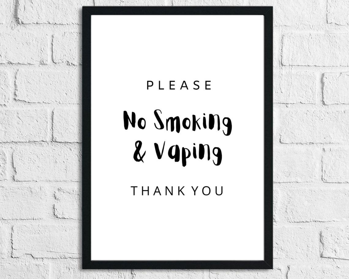 Please No Smoking or Vaping Printable Sign, Instant Digital Download ...