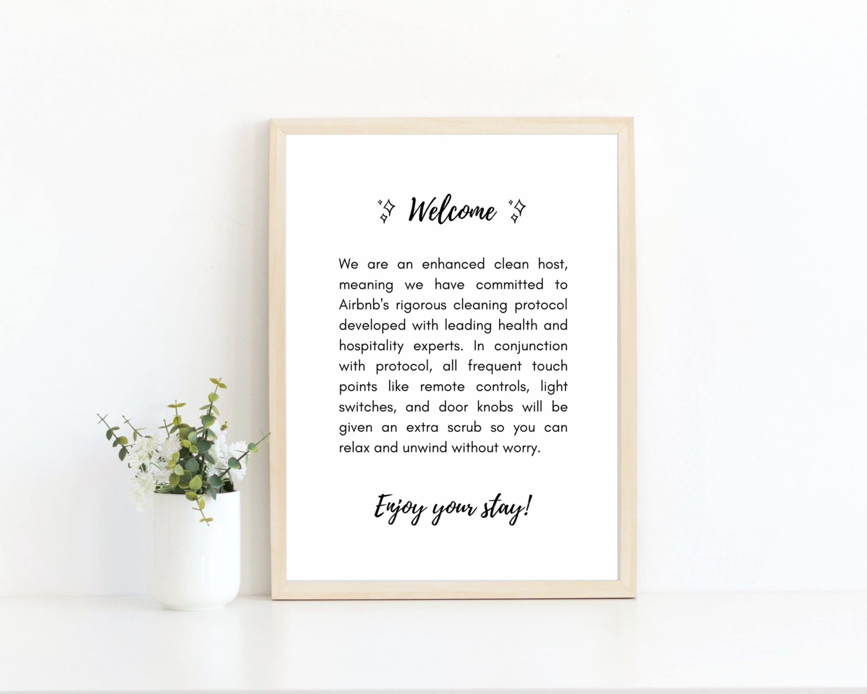 Airbnb Enhanced Clean Sign Airbnb Host Print Clean And Etsy Airbnb Enhanced Clean Sign Airbnb Host Print Clean And Etsy