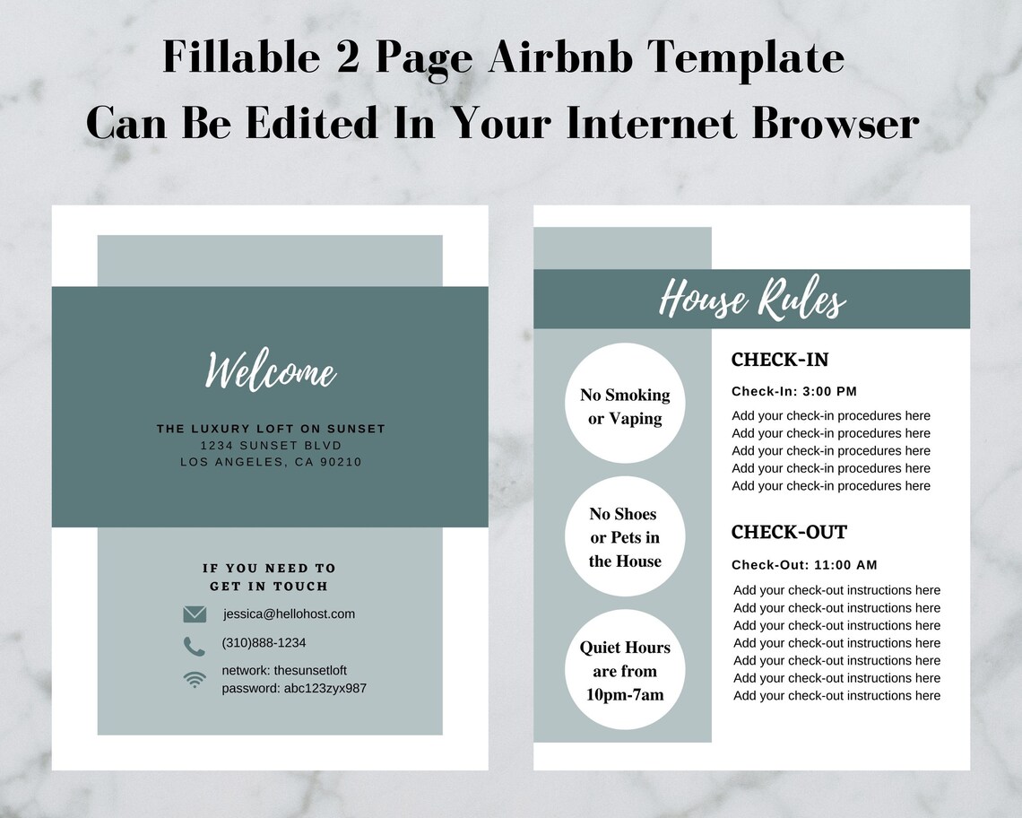 Airbnb Book Airbnb House Rules Checkout Checklist Etsy