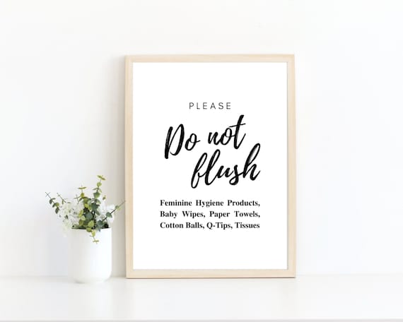 Please Do Not Flush Bathroom Sign For Business (3.5 X 5.6 In - View #3
