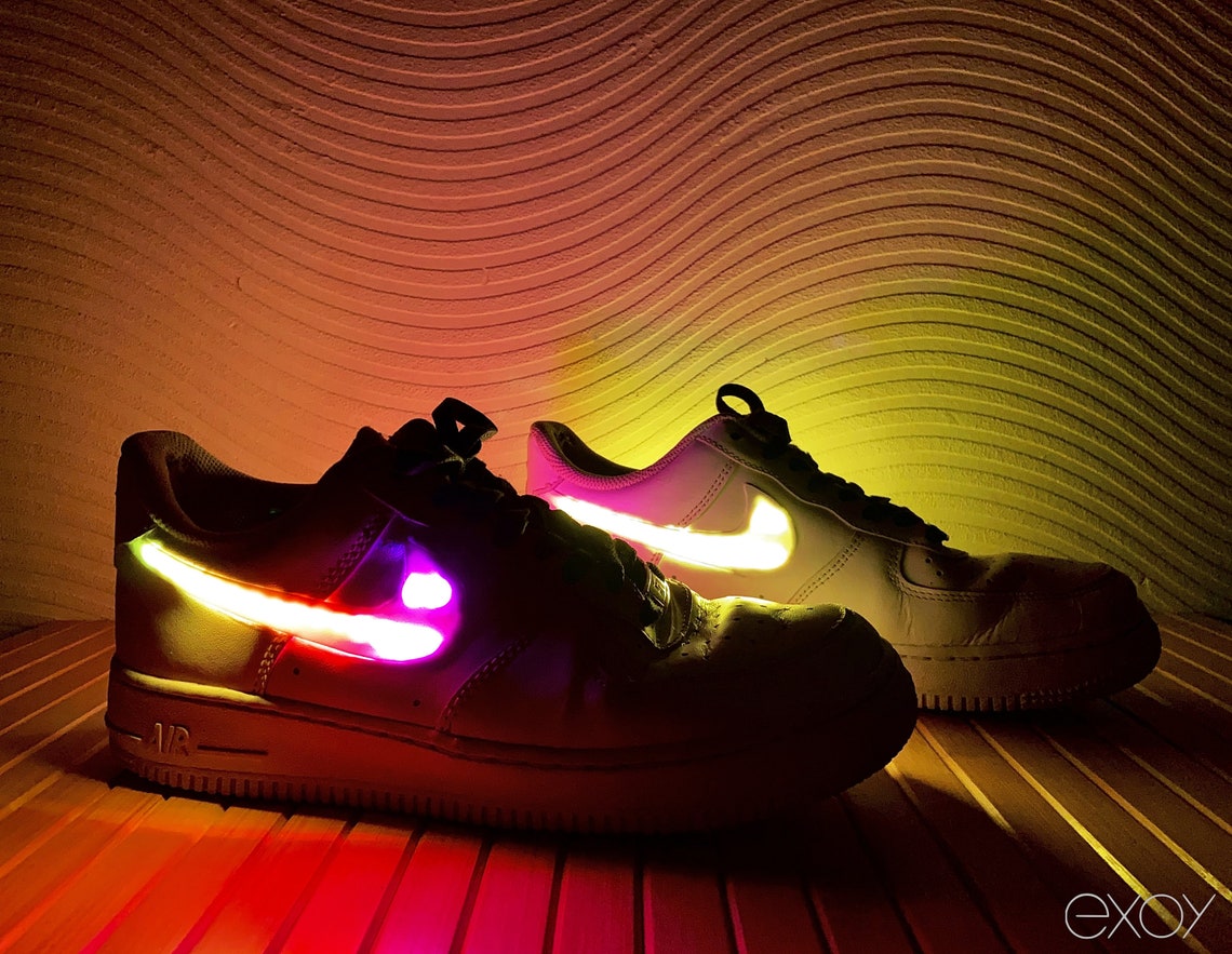 PRE ORDER Led Nike Air Force 1 Lighting Logo Swoosh Authentic | Etsy