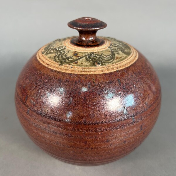 vintage 1960s HERBERT Herb SCHUMACHER Studio Pottety Weed Pot Vase - Chalk Creek Pottery - Colorado - Great Glazes