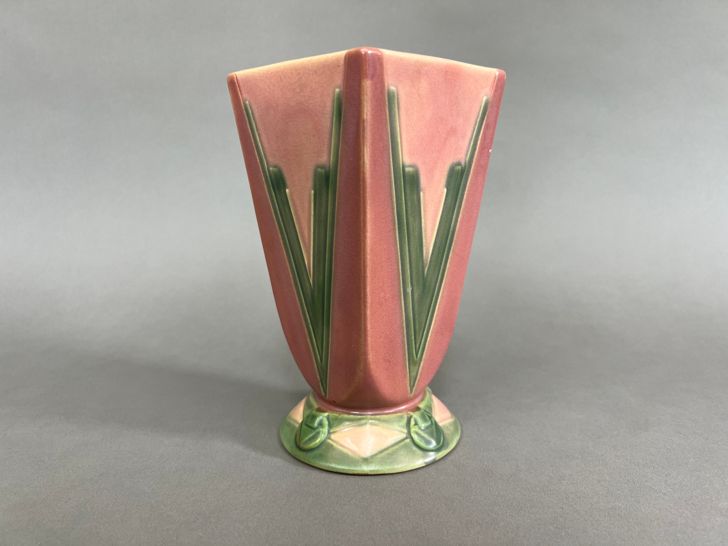 Stunning Roseville Futura Art Deco Vase Pink Green - Etsy