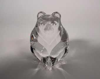 ジェームズ・ヒューストン　Steubenクリスタルガラス　熊 Steuben Ice Polar Bear Iceberg Rhodium Plated Sterling Silver by