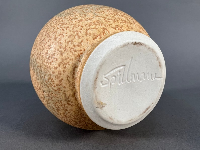 Vintage RUSSEL SPILLMAN Studio Pottery Vase Great Cut Folded Rim Val