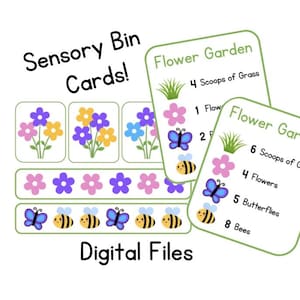 Spring Flower Garden Sensory Bin Task Cards (Digital Download Only)