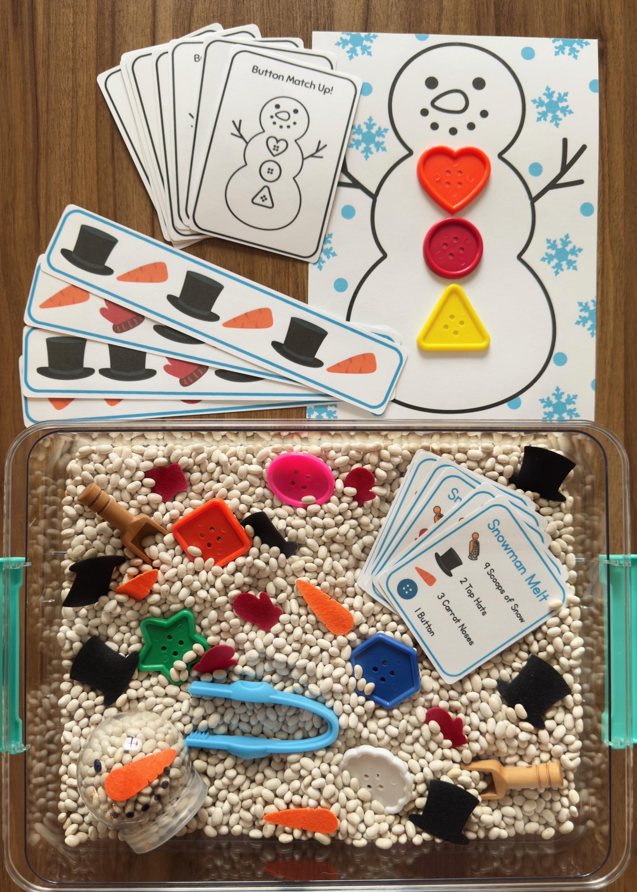 Educational Winter Snowman Melt Sensory Bin Extras - Etsy