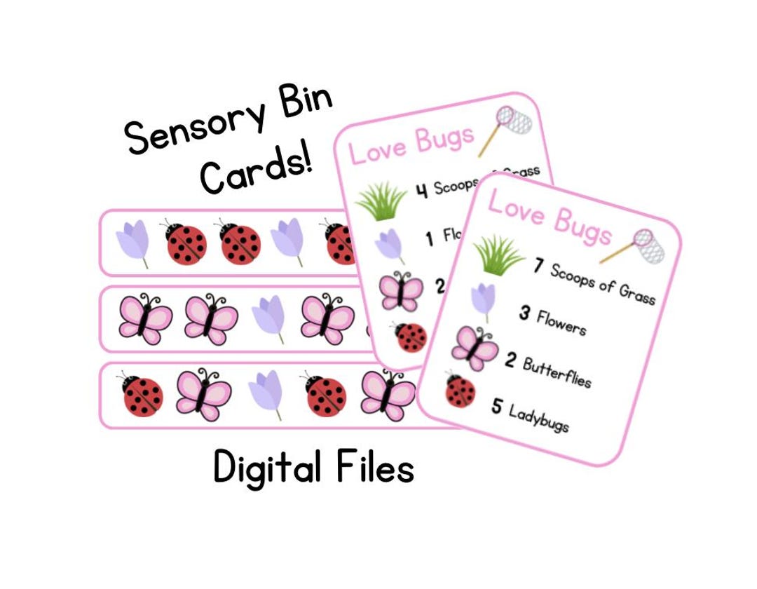 Love Bugs/valentine's Day Sensory Bin Task Cards (digital Download Only ...