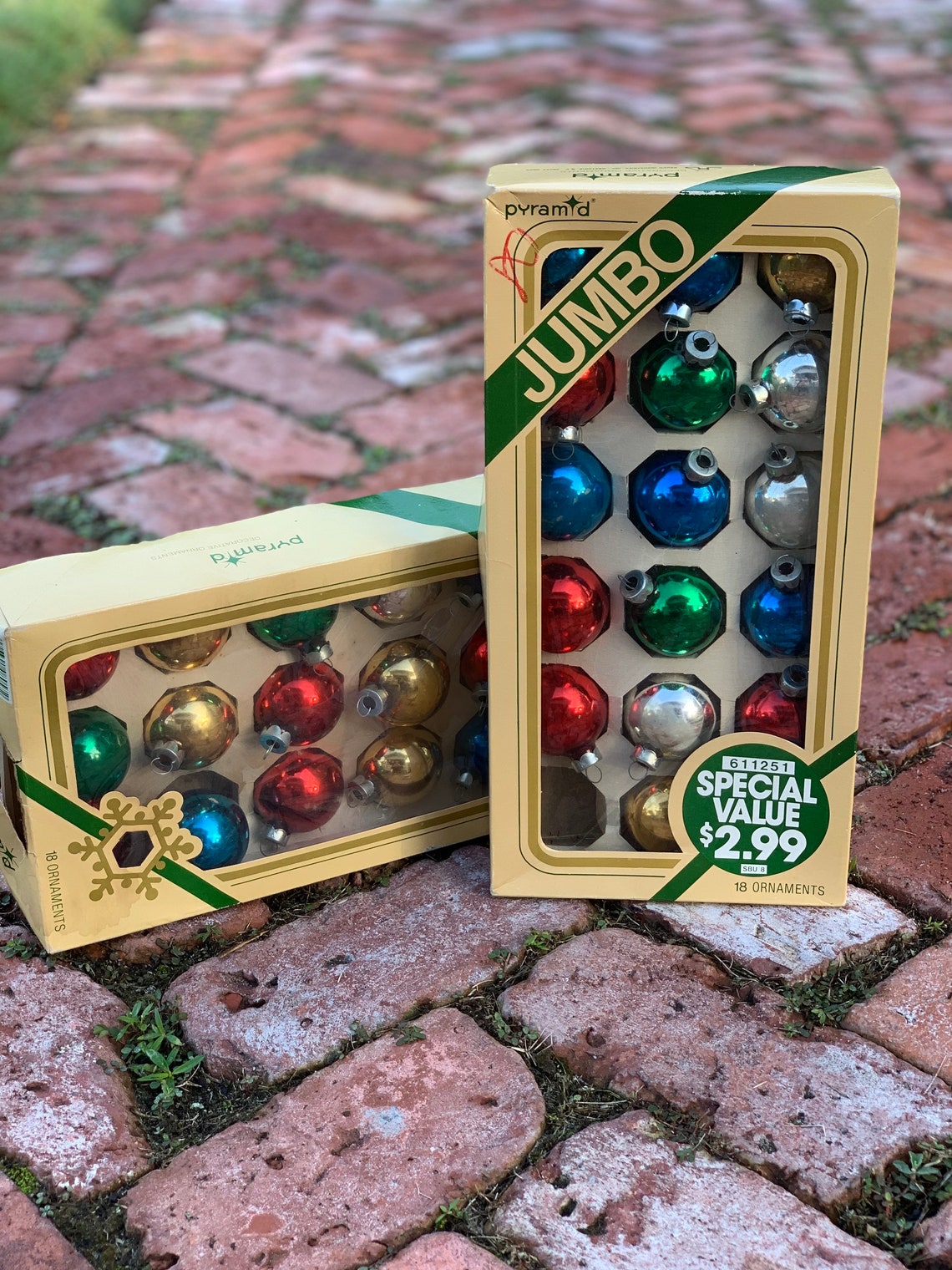 Vintage Pyramid Multi Color Jumbo Christmas Ornaments. Etsy