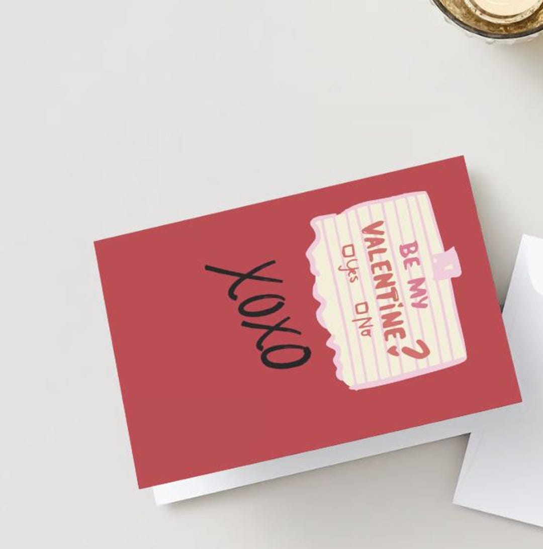 Will You Be My Valentine? Cute Romantic Card | Downloadable PDF, PNG ...