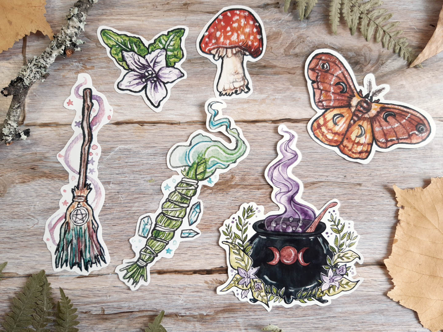Witch Cauldron Stickers Set Witch Stickers Pagan Decor Etsy