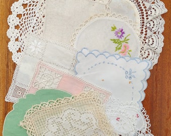 Collection of Vintage Doilies, Mixed Sizes and Condition