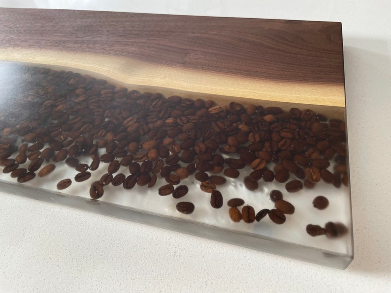 Large Epoxy Resin Canadian Walnut Live Edge Coffee Bean Etsy