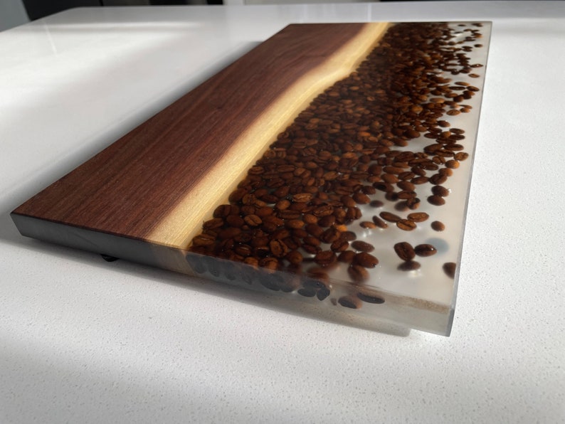 Large Epoxy Resin Coffee Bean Charcuterie Board Etsy