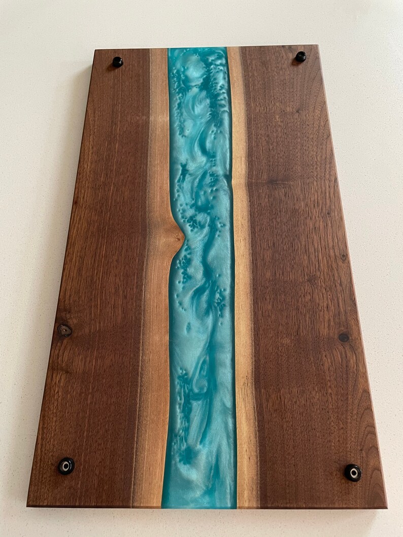 Large Epoxy Resin River Canadian Walnut Charcuterie Board in Etsy Canada