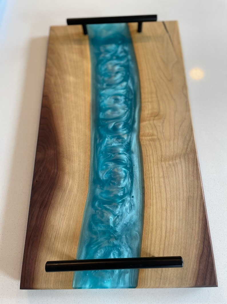 Large Epoxy Resin River Canadian Walnut Charcuterie Board in Etsy Canada
