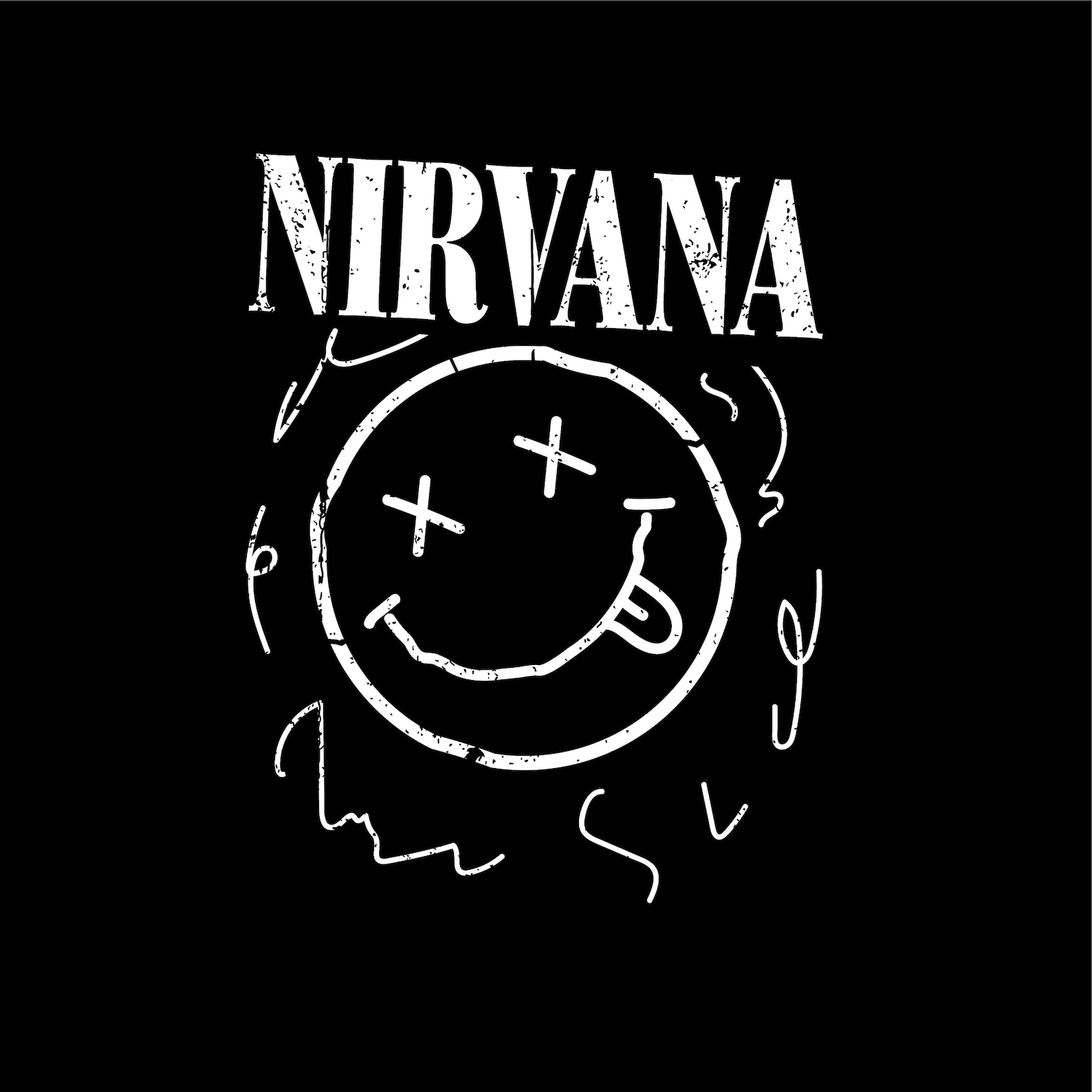 Nirvana Smiley Face Band Logo SVG Dxf and Png Files for the | Etsy