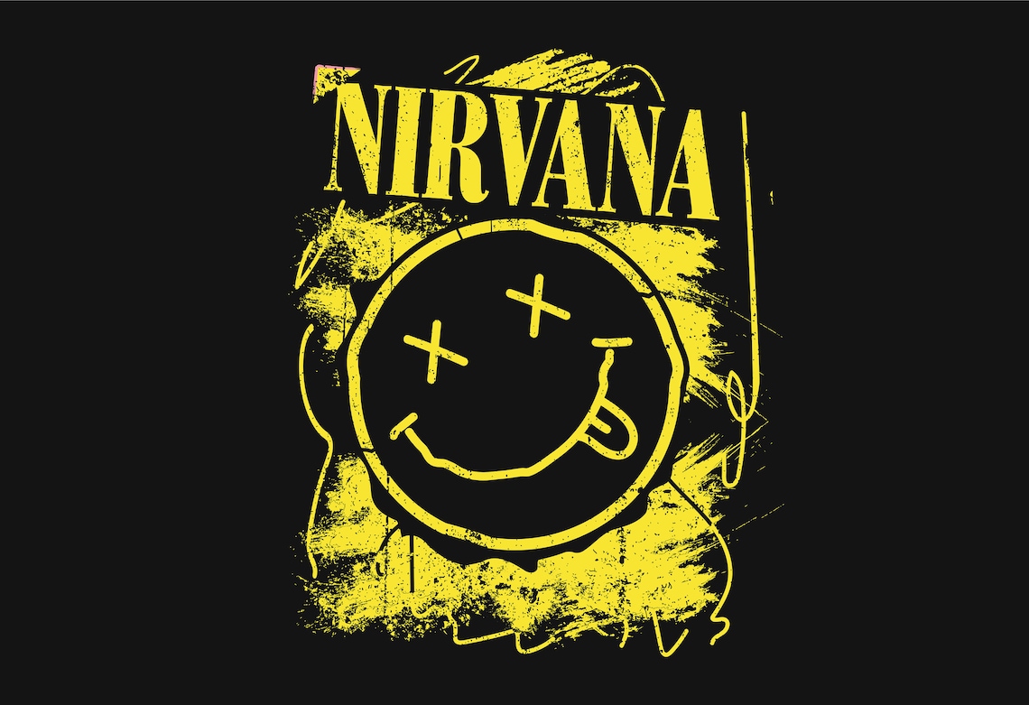 Nirvana Smiley Face Band Logo SVG Dxf and Png Files for the | Etsy