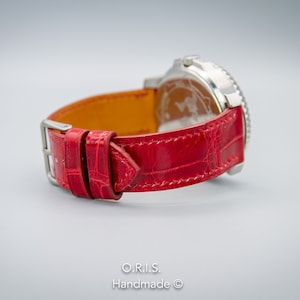 Red Watch Strap, Custom Watch Strap, Premium Leather Watch Band Panerai Rolex Omega Patek Philippe IWC Longines 19MM 20MM 21MM 22MM 24MM