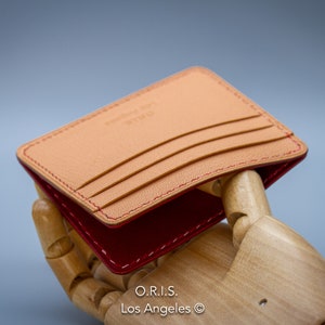Billetera minimalista, billetera pequeña, billetera delgada de cuero, titular de tarjeta de crédito, billetera grabada, billetera personalizada, billetera linda