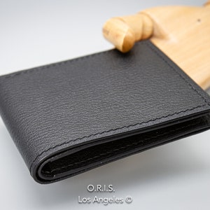 Cartera de cuero para hombres, billetera plegable, billetera personalizada, billetera delgada, billetera de cuero personalizada, billetera hecha a mano
