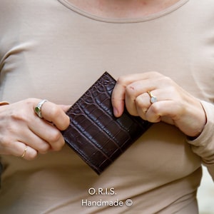 Cartera de cuero de lujo, Cartera unisex, Cartera plegable, Cartera personalizada, Cartera hecha a mano, Cartera de mujer, Regalo para esposa, Novia