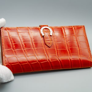 Cartera de mujer de lujo, Cartera de cuero, Cartera de mujer, Cartera de mujer naranja, Cartera para mujer, Cartera de diseñador, Monedero de mujer, Regalo para mujer