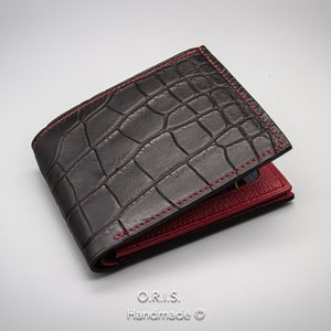 Cartera de cuero de lujo, cartera para hombre, cartera bifold, cartera personalizada, cartera hecha a mano, regalo personalizado para marido, novio