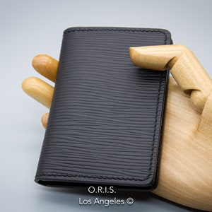 Cartera de bolsillo frontal, cartera delgada de cuero, titular de tarjeta de crédito, billetera EDC, billetera de cuero EPI mujeres, hombres, unisex
