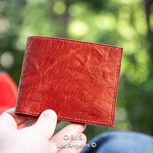 ¡EL ÚLTIMO! Cartera de cuero para hombre, cartera plegable de cuero de cabra en apuros para hombres, cartera masculina, cartera para chicos, cartera personalizada, cartera grabada