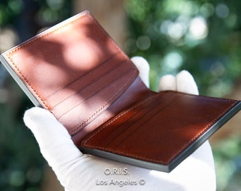 Shell Cordovan Leather Short Bifold Wallet for Men