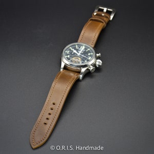 Shell Cordovan Leather Watch Band - Marbled Cognac 18MM / 19MM / 20MM / 21MM / 22MM / 24MM Leather Watch Strap for Panerai Rolex Breitling