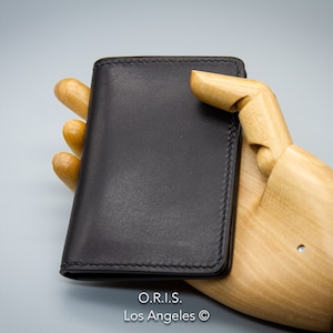 Portafoglio in pelle sottile, Porta carta di credito, Portafoglio tascabile anteriore, Portafoglio piccolo, Portafoglio personalizzato in pelle Barénia, Portafoglio sottile donna, Uomo
