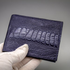 Ostrich Leather Wallet, Luxury Mens Wallet, Bifold Wallet, Handmade Wallet, Personalized Wallet, Gift for Boyfriend