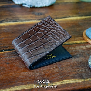 Cartera de cuero de lujo, Cartera para hombre, Cartera plegable, Cartera personalizada, Cartera hecha a mano, Cartera personalizada, Regalo para el marido, Regalo del Día del Padre