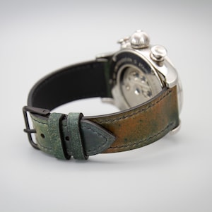 Horween Shell Cordovan Watch Strap - Marbled Black 19MM / 20MM / 21MM / 22MM / 24MM Leather Watch Band for Panerai Breitling Longines