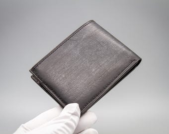 Cartera plegable de piel Belfagor italiana - Negra