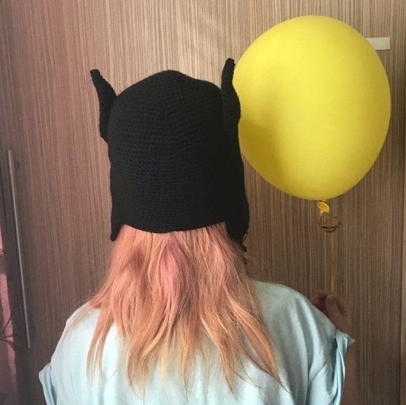 Halloween hat Batman hat Black hat Bat Handmade Hat Knitted Hat Children Hat Yellow Hat Autumn Hat Spring Hat Girl Halloween Boy gift Boy