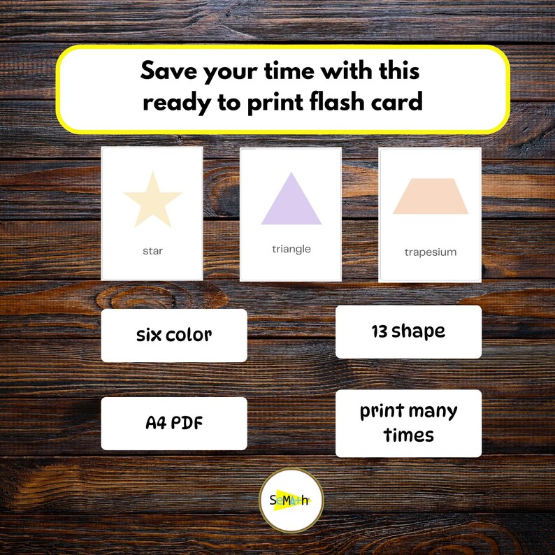 Minimalist Shapes Flashcards Printable | Modern Basic Shape Flash Cards ...