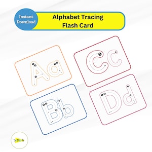 Alphabet Tracing Cards, Preschool worksheets, Letter Tracing, Alphabet Worksheets, Preschool Homeschool Flashcards Printable, ABC Flashcards