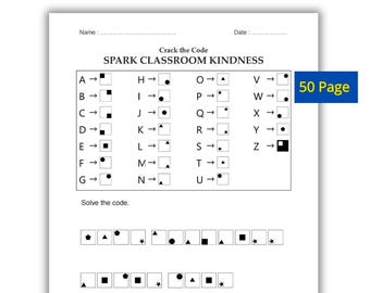 Kindness Crack the Code Geometry | Math Mystery Worksheets | Social Emotional Learning Activities for Kids | Character Education Printable