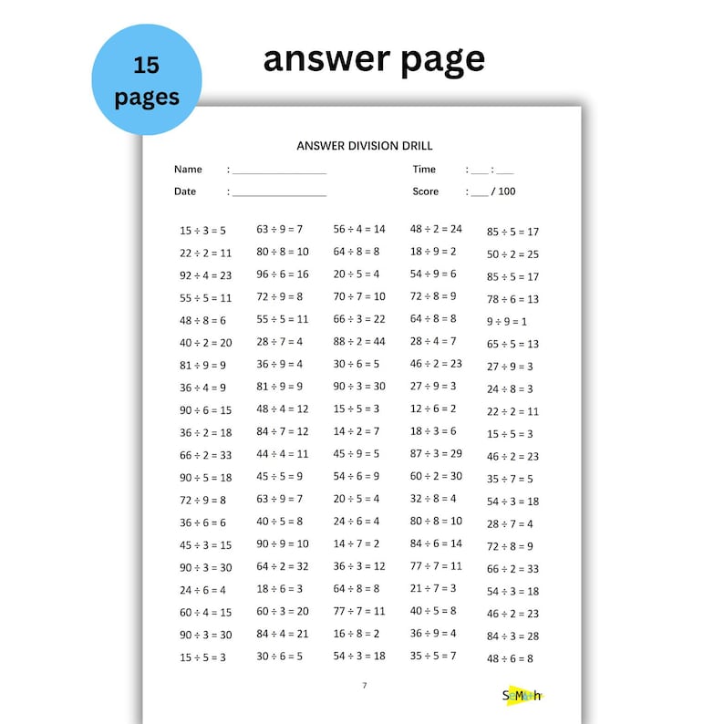 Math Worksheets,
Times Tables,
Math Drills,
Grade 3 Maths,
Grade 2 Maths,
Division,
Printable Worksheets,
Multiplication,
Division Math Facts,
Division for Kids,
Printable Division,
Math for 3rd Graders,
Math Drill Worksheet, 15 Printable Division Worksheets - Division Drills with Answer Page, Printable Math Worksheets, Third Grade Maths, Grade 3 Maths, division drill worksheets, homeschool math practice, division facts, printable learning resources, division practice sheets