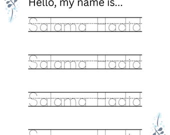 Pre-K Custom Name Tracing Worksheet, Handwriting Practice Pages, Personalized Name Tracing PDF