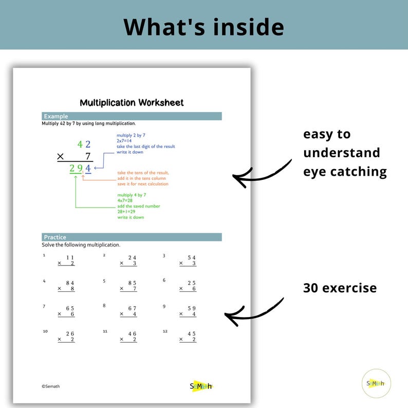 Printable Multiplication Worksheets, 2-digit by 1-digit Multiplication ...