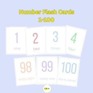 1-100 Number Cards, Number Flash Cards 1-100, Count 1 to 100, Printable Number Flash Cards for Toddlers and Preschoolers Digital Download